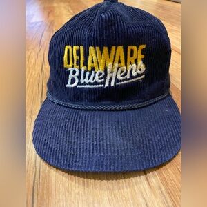 University of Delaware Vintage Hat NCAA Blue Hens Cap 90s Y2k UD DE corduroy